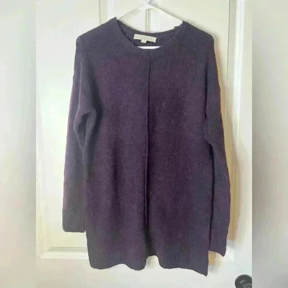 Loft Purple Wool Blend Sweater
